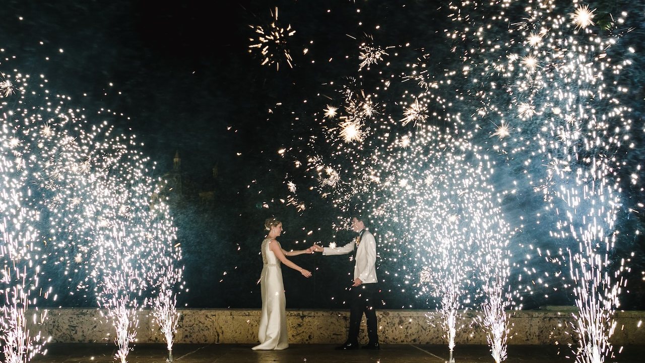 Ali and Andres' first dance under sparklers, June 17, 2017